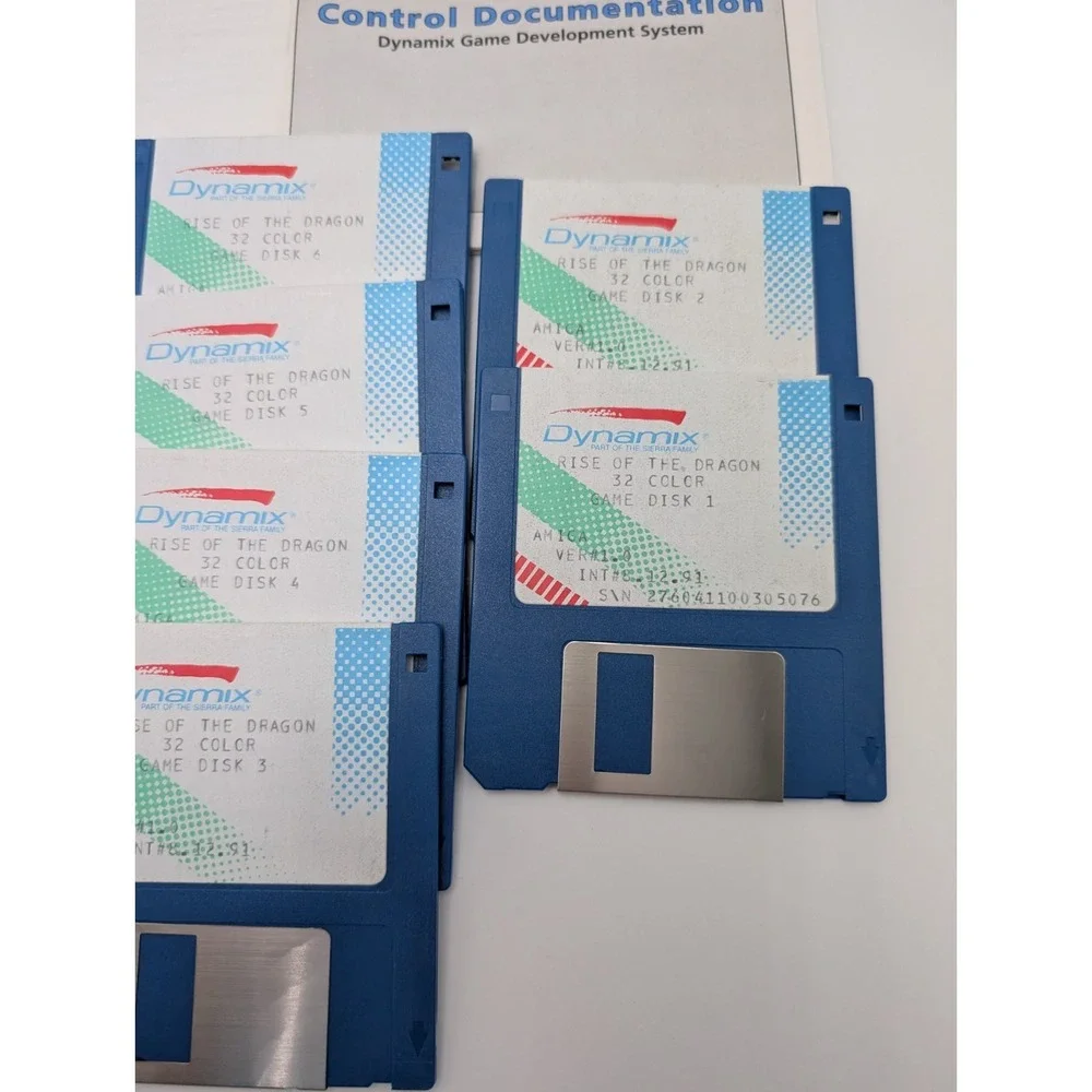 Rise of the Dragon‎ Amiga Version 10 Floppy Sierra Dynamix Adventure Game